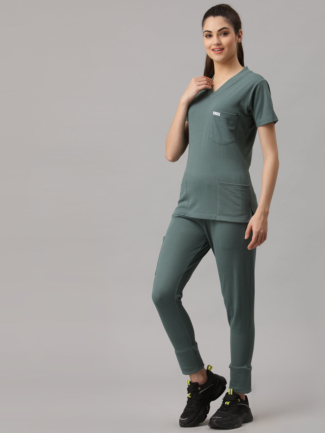 MedFa Dri-Fit Jogger Scrubs Suit-(Womens) (Hydro Green)