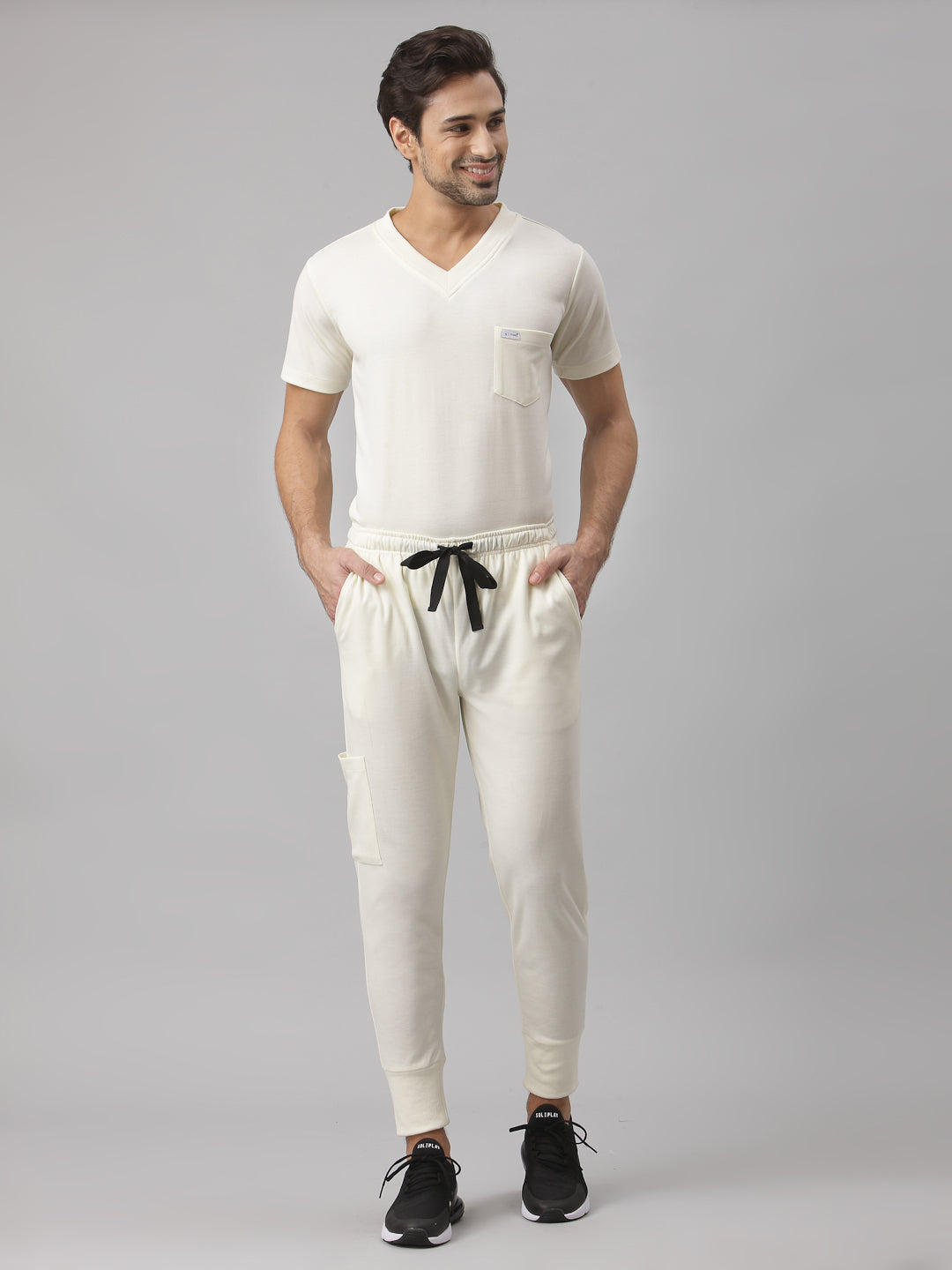 MedFa Dri-Fit Jogger Scrubs Suit-(Mens) (Stone)