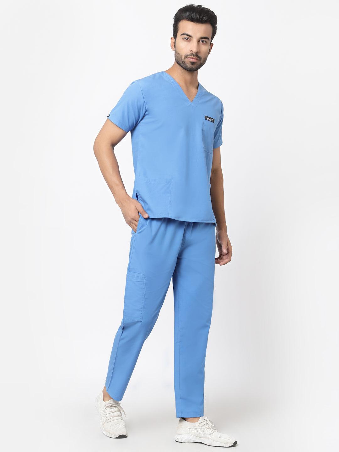 Essentail Scrub - (Ceil Blue) (Men's) - TheMedfa