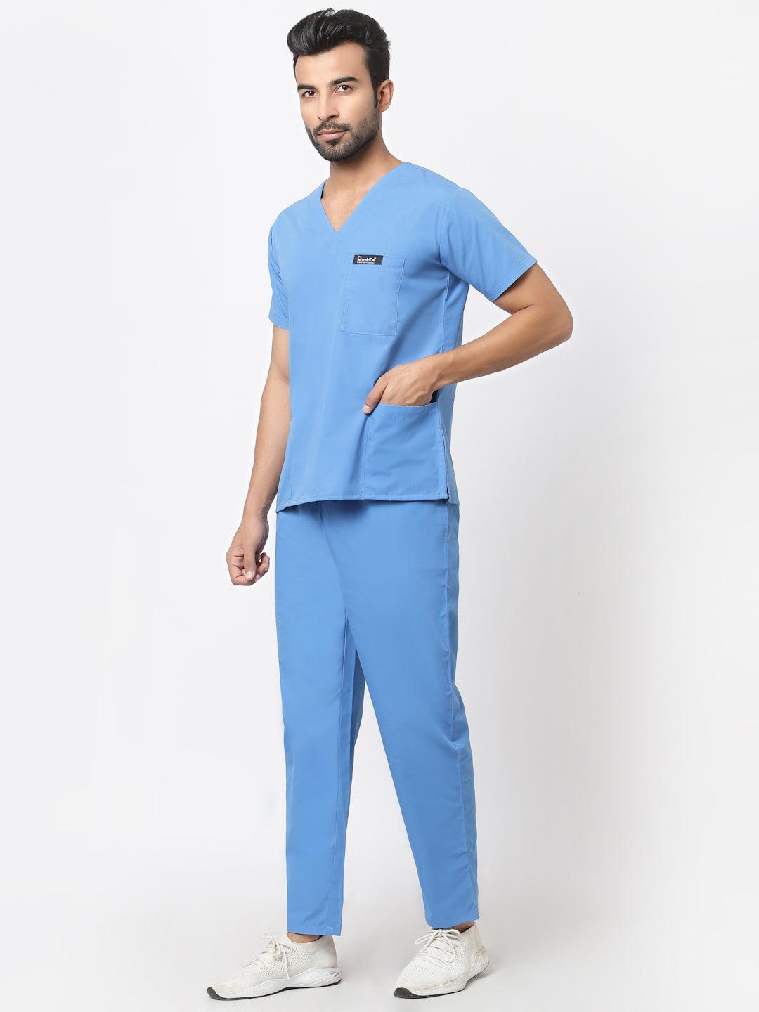 Essentail Scrub - (Ceil Blue) (Men's) - TheMedfa