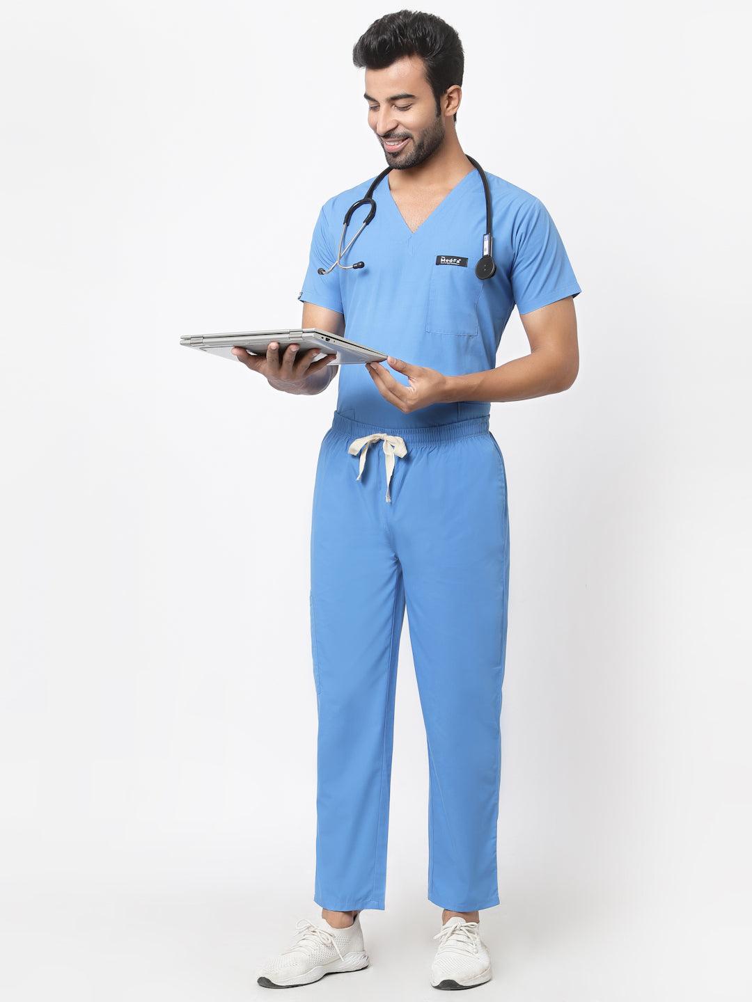 Essentail Scrub - (Ceil Blue) (Men's) - TheMedfa