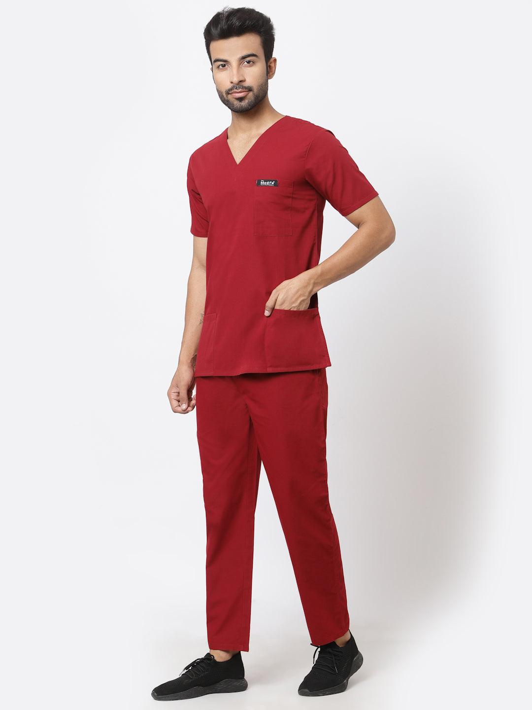 Essentail Scrub - (Burgundy) (Men's) - TheMedfa