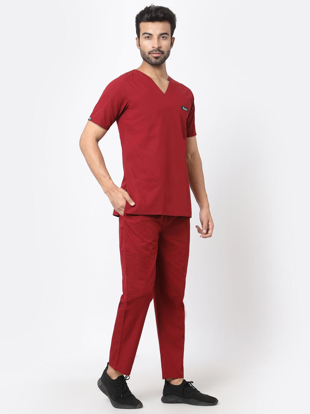 Essentail Scrub - (Burgundy) (Men's) - TheMedfa