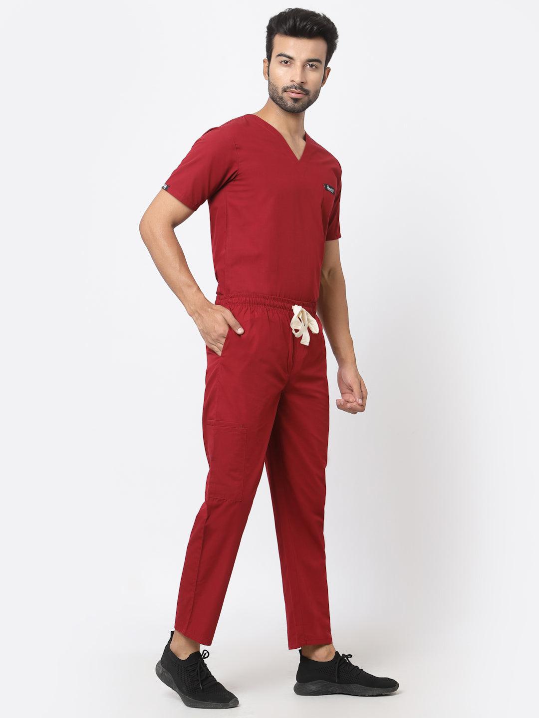 Essentail Scrub - (Burgundy) (Men's) - TheMedfa