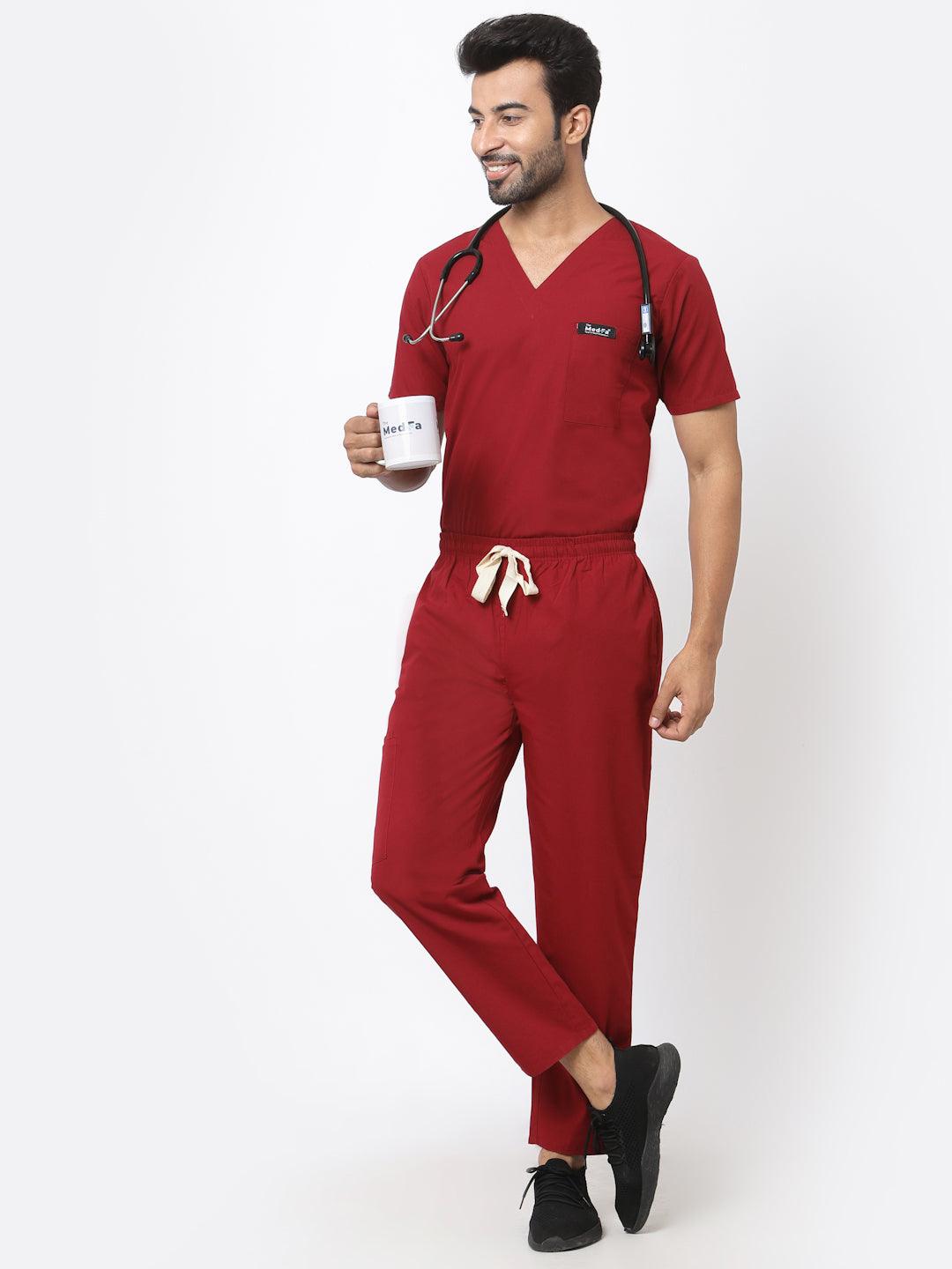 Essentail Scrub - (Burgundy) (Men's) - TheMedfa