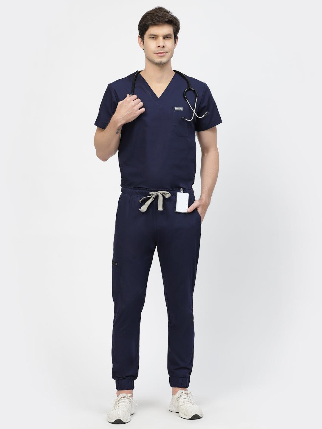Classic Jogger Pant Scrub - (Navy Blue) (Men's) - TheMedfa