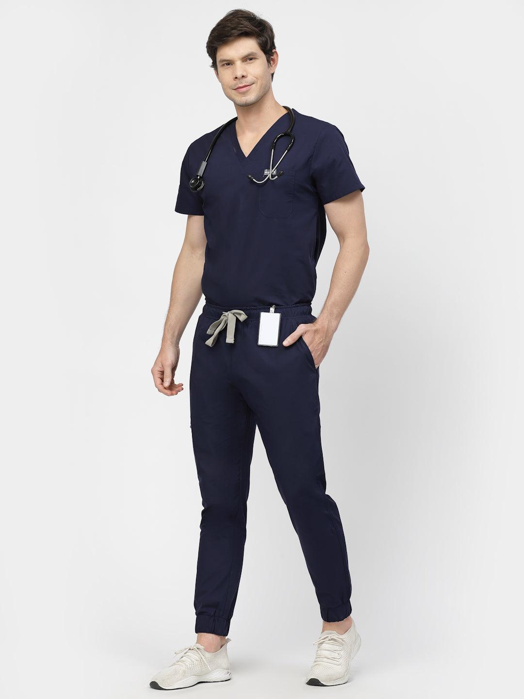 Classic Jogger Pant Scrub - (Navy Blue) (Men's) - TheMedfa