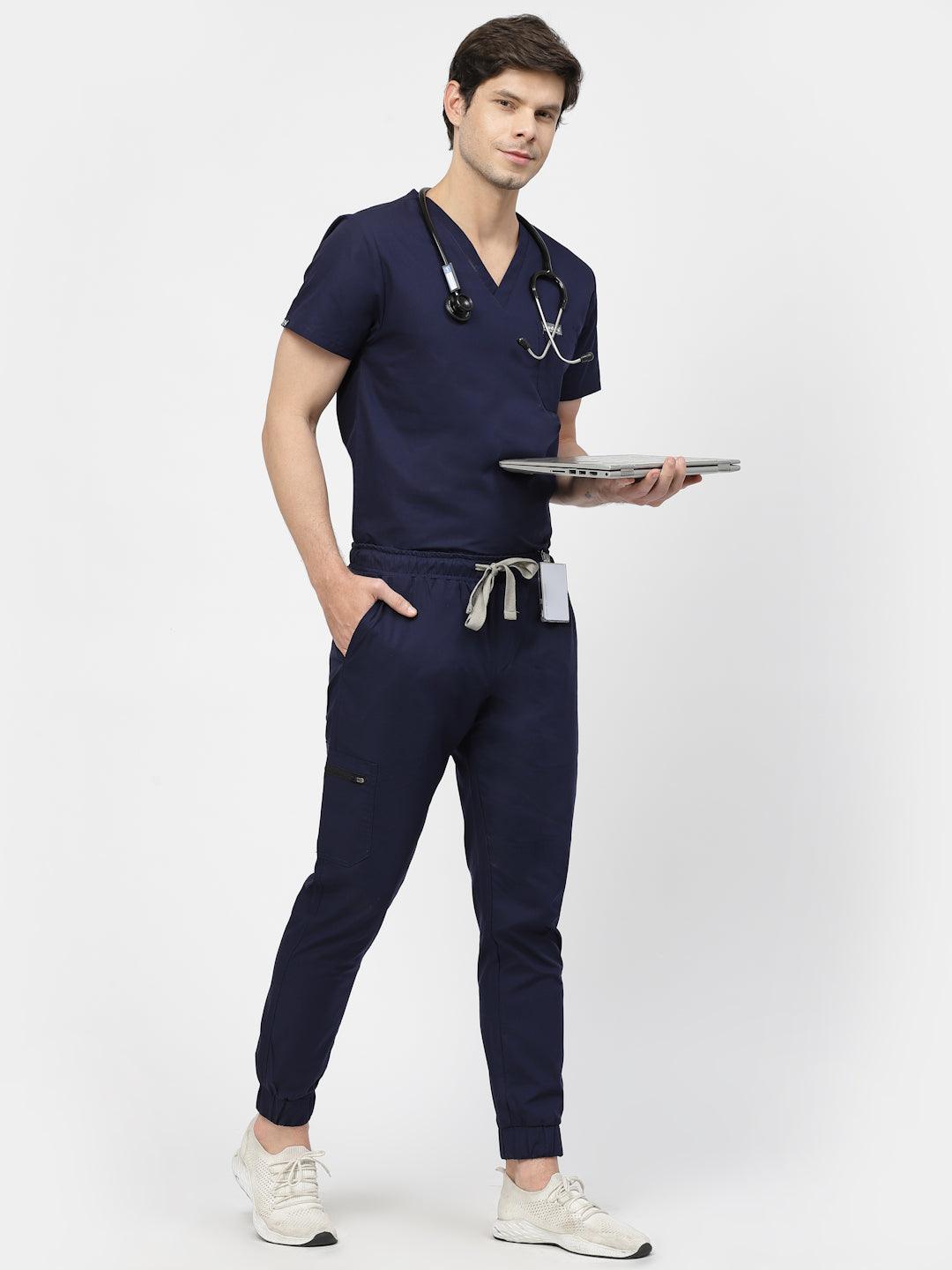 Classic Jogger Pant Scrub - (Navy Blue) (Men's) - TheMedfa