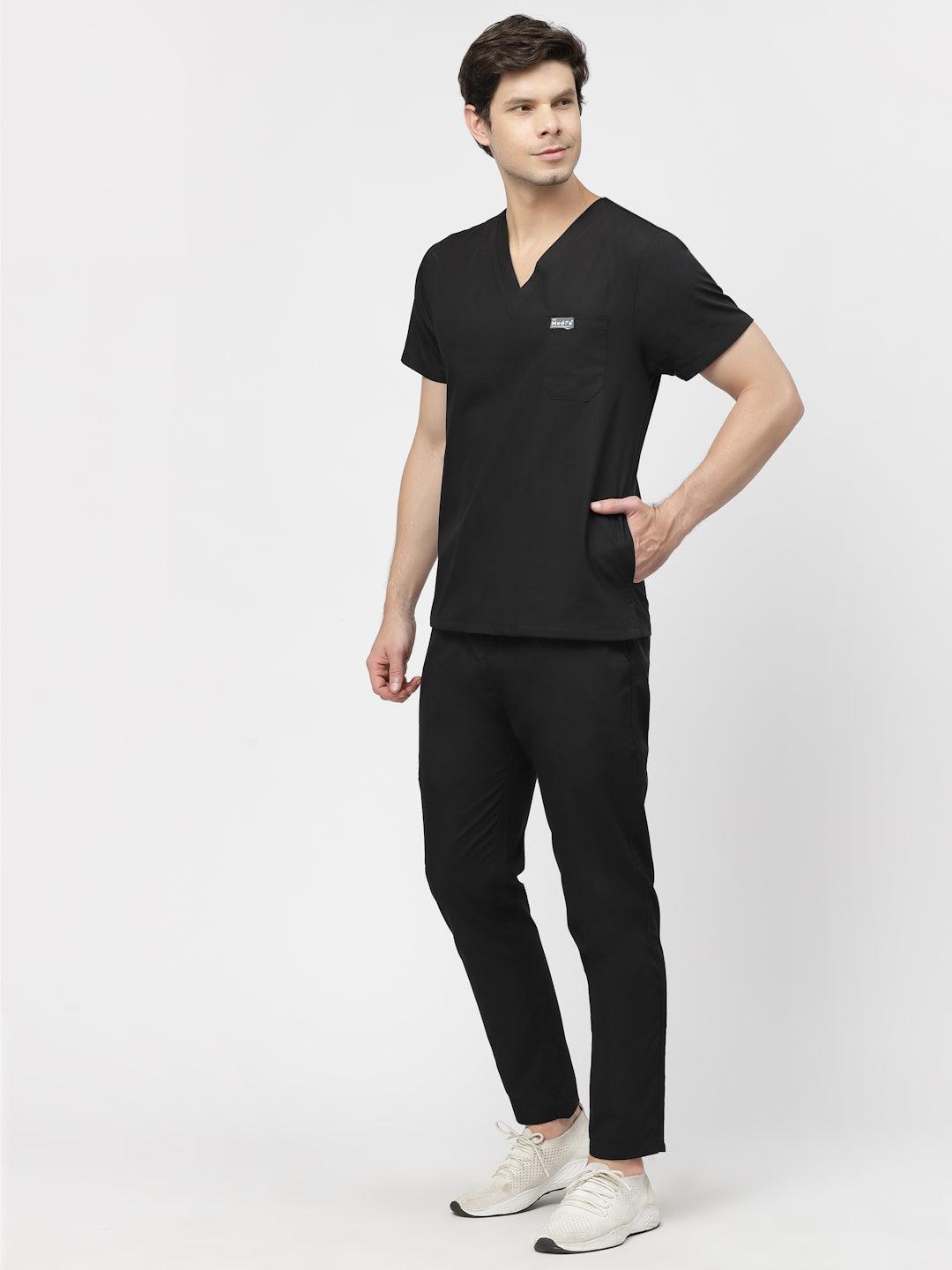Classic Straight Pant Scrub - (Black) (Men's) - TheMedfa
