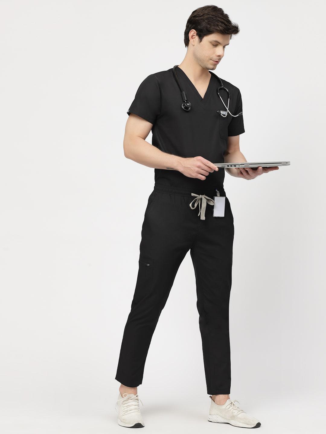 Classic Straight Pant Scrub - (Black) (Men's) - TheMedfa
