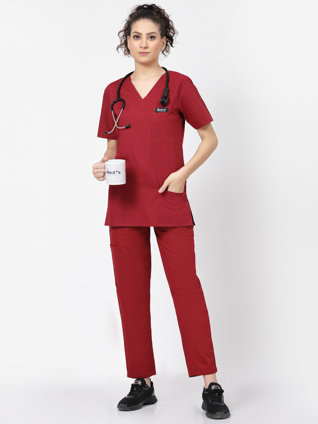 Essential Scrub - (Burgundy) (Women's) - TheMedfa