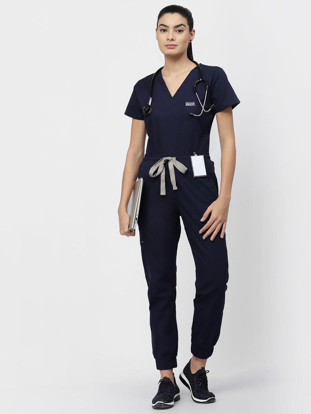Classic Jogger Pant Scrub - (Navy Blue) (Women's) - TheMedfa