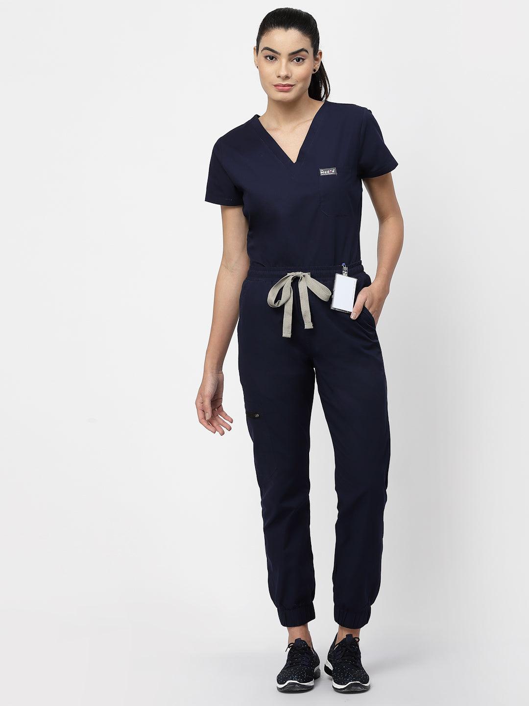 Classic Jogger Pant Scrub - (Navy Blue) (Women's) - TheMedfa
