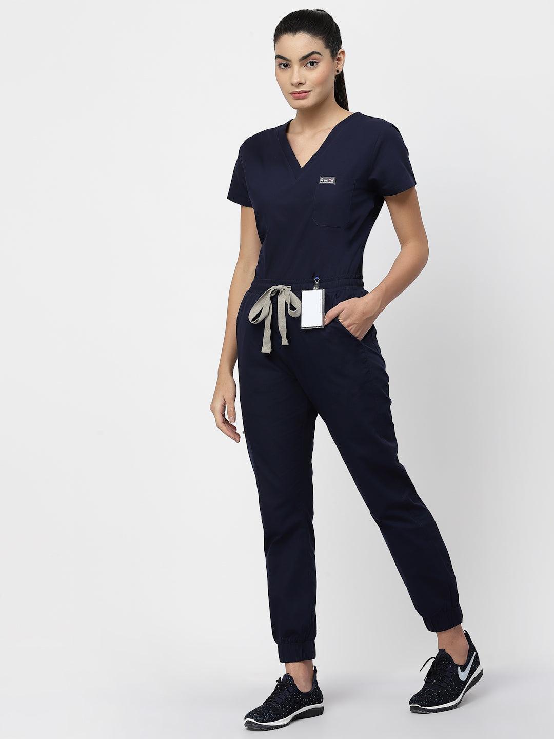 Classic Jogger Pant Scrub - (Navy Blue) (Women's) - TheMedfa