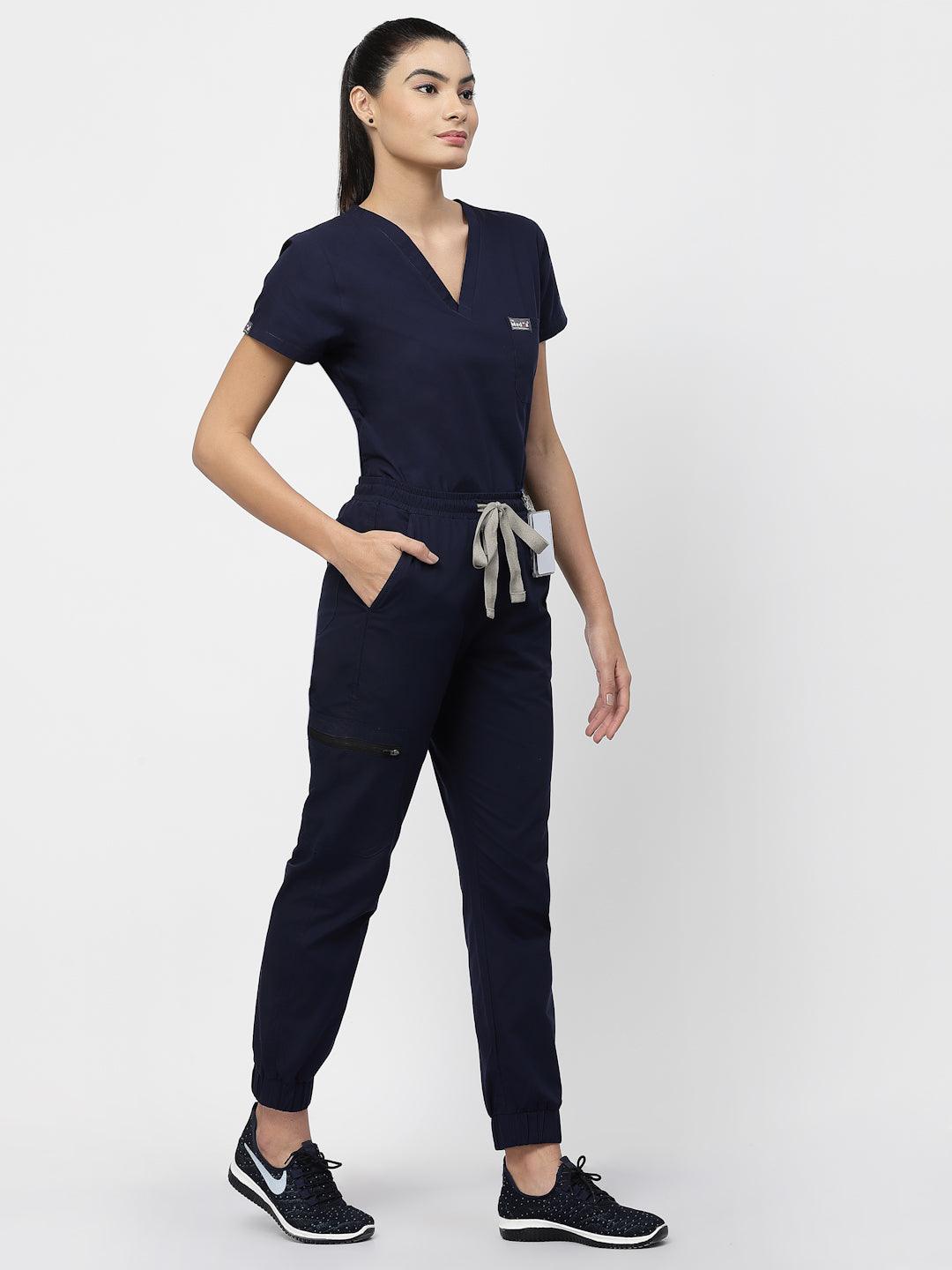 Classic Jogger Pant Scrub - (Navy Blue) (Women's) - TheMedfa