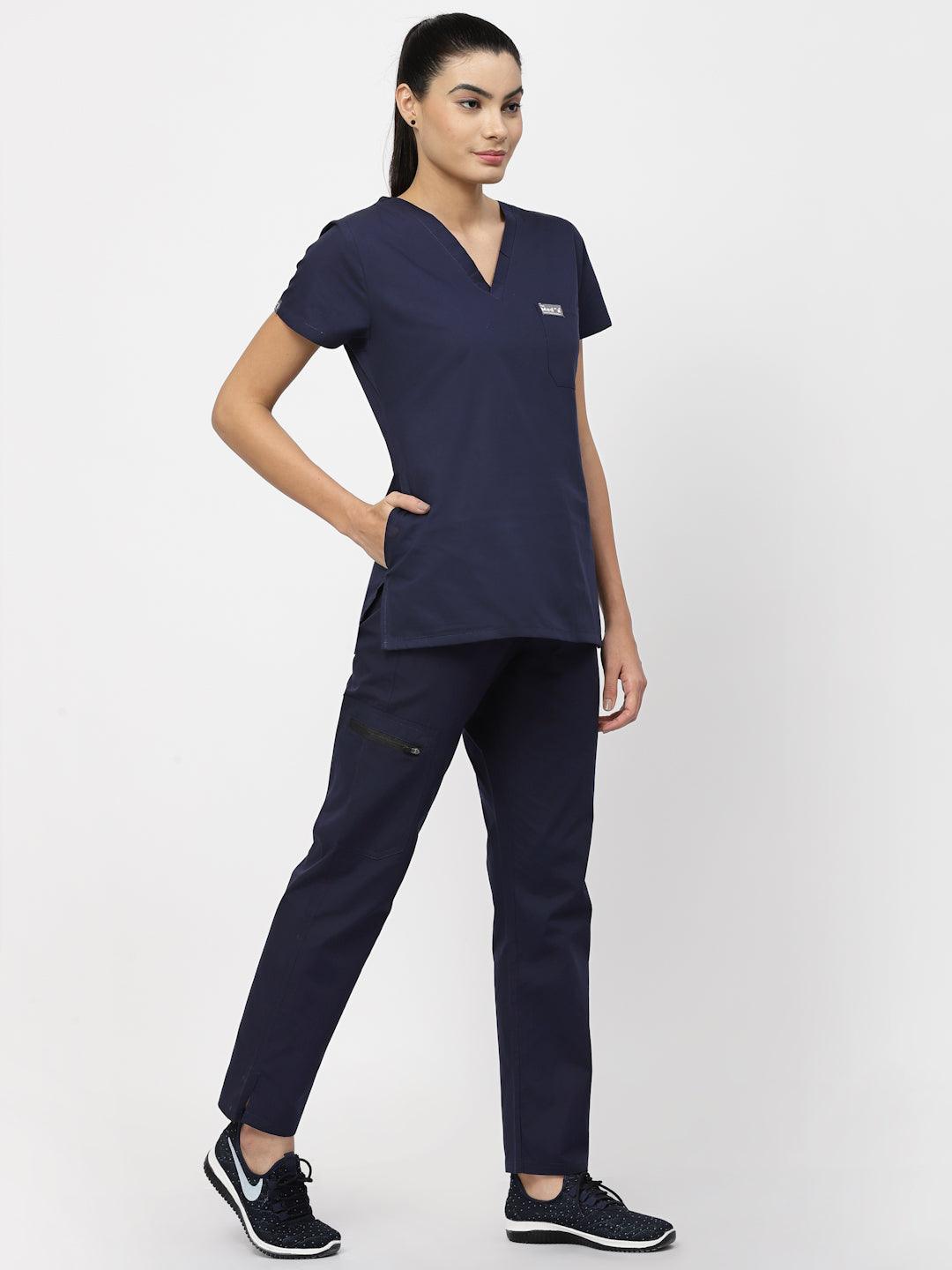 Classic Straight Pant Scrub - (Navy Blue) (Women's) - TheMedfa