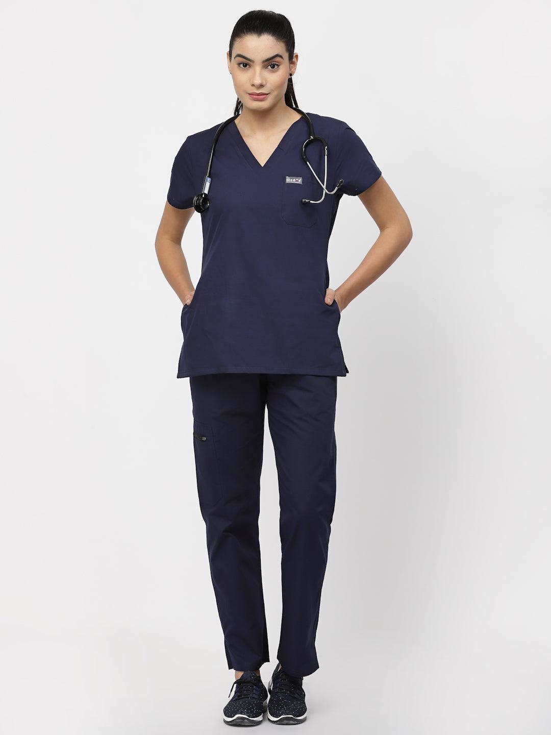 Classic Straight Pant Scrub - (Navy Blue) (Women's) - TheMedfa