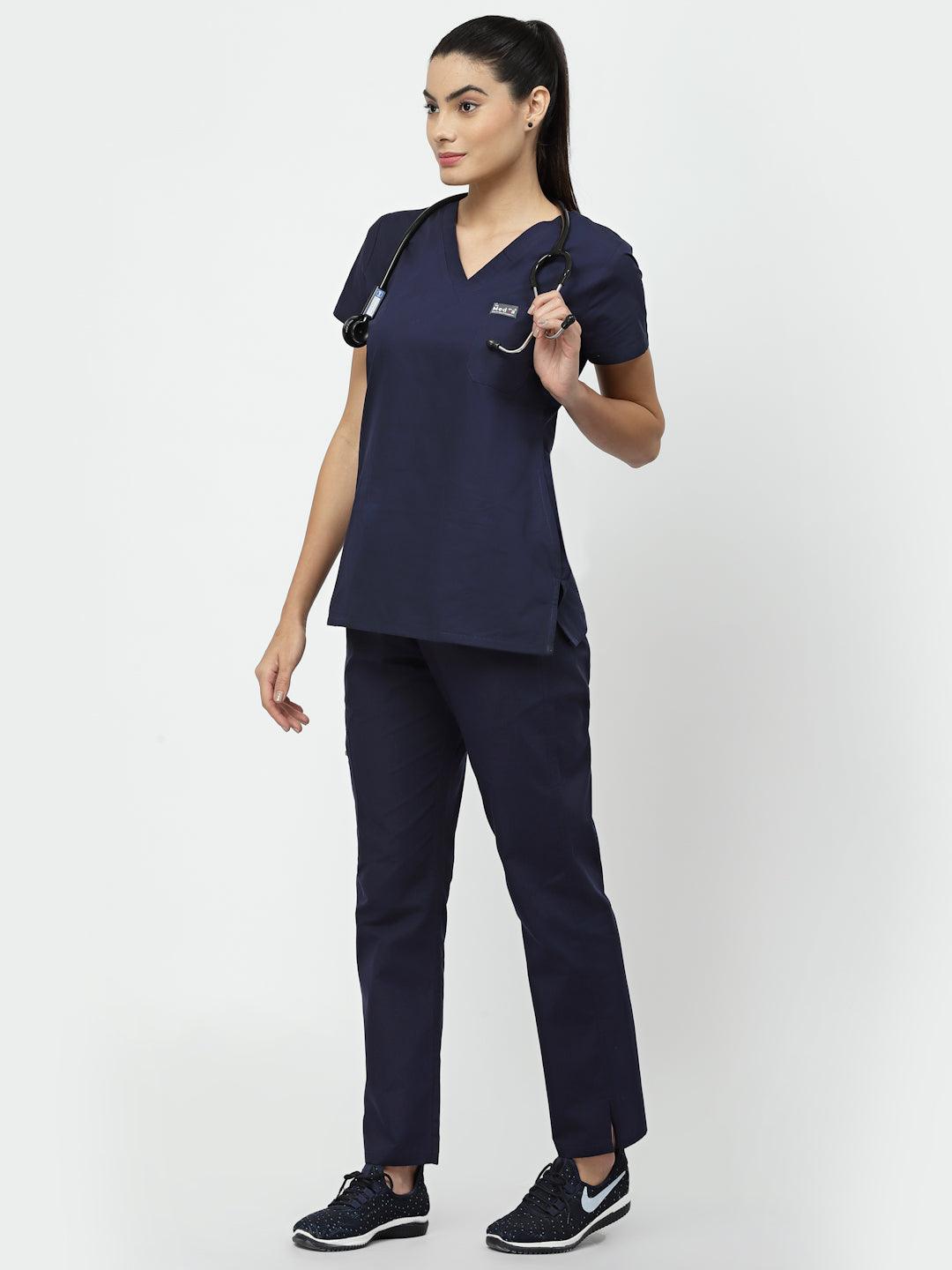 Classic Straight Pant Scrub - (Navy Blue) (Women's) - TheMedfa