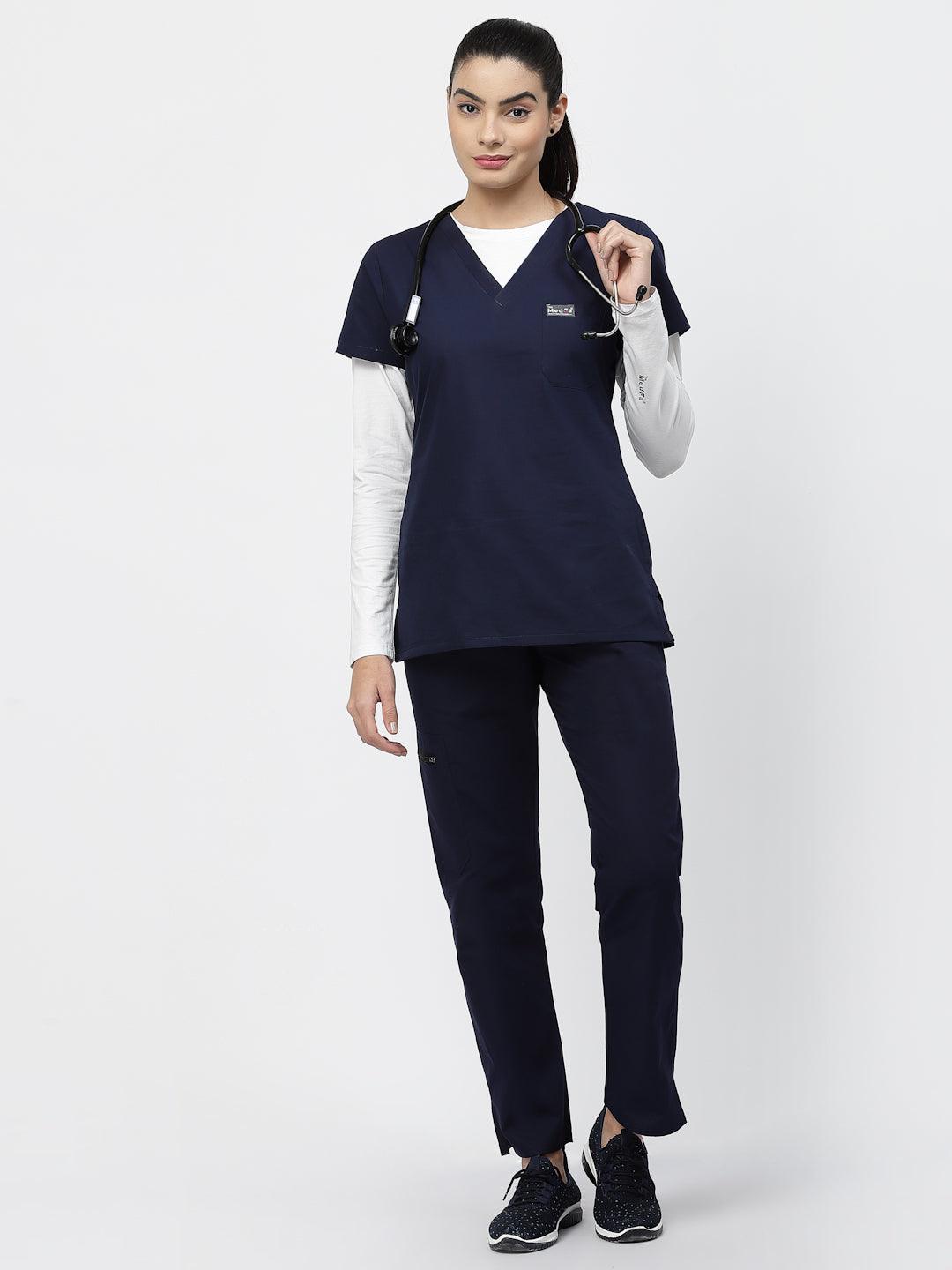 Classic Straight Pant Scrub - (Navy Blue) (Women's) - TheMedfa