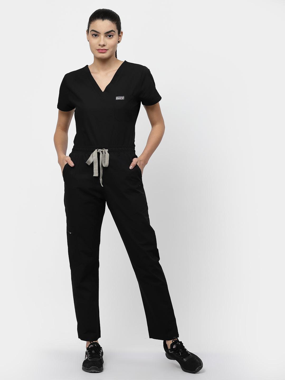 Classic Straight Pant Scrub - (Black) (Women's) - TheMedfa