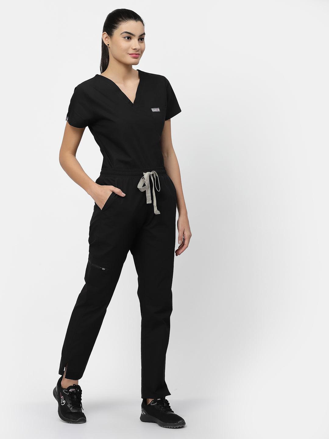 Classic Straight Pant Scrub - (Black) (Women's) - TheMedfa