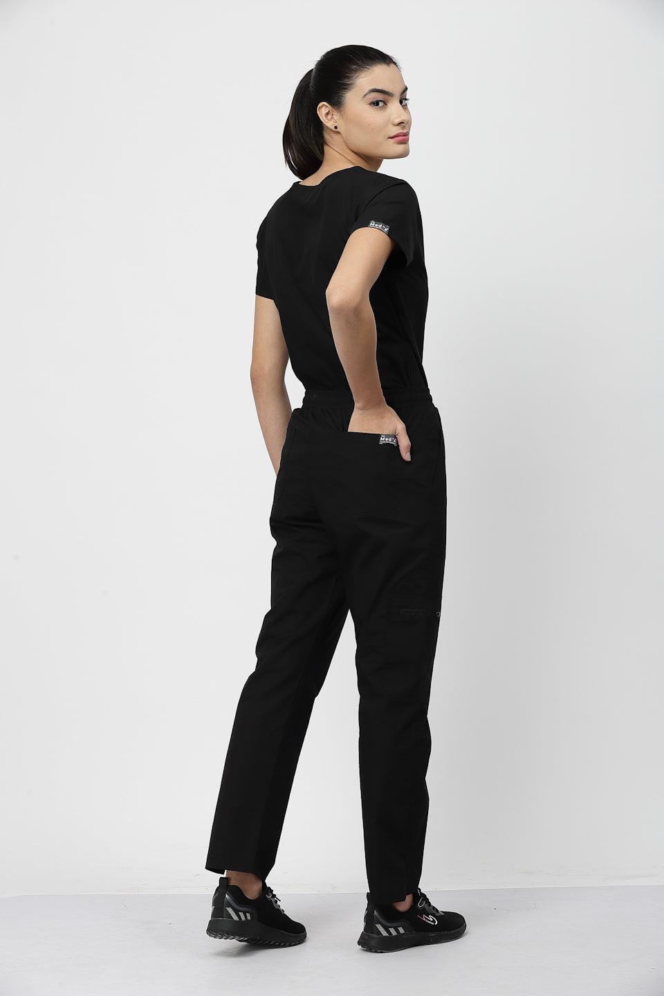 Classic Straight Pant Scrub - (Black) (Women's) - TheMedfa