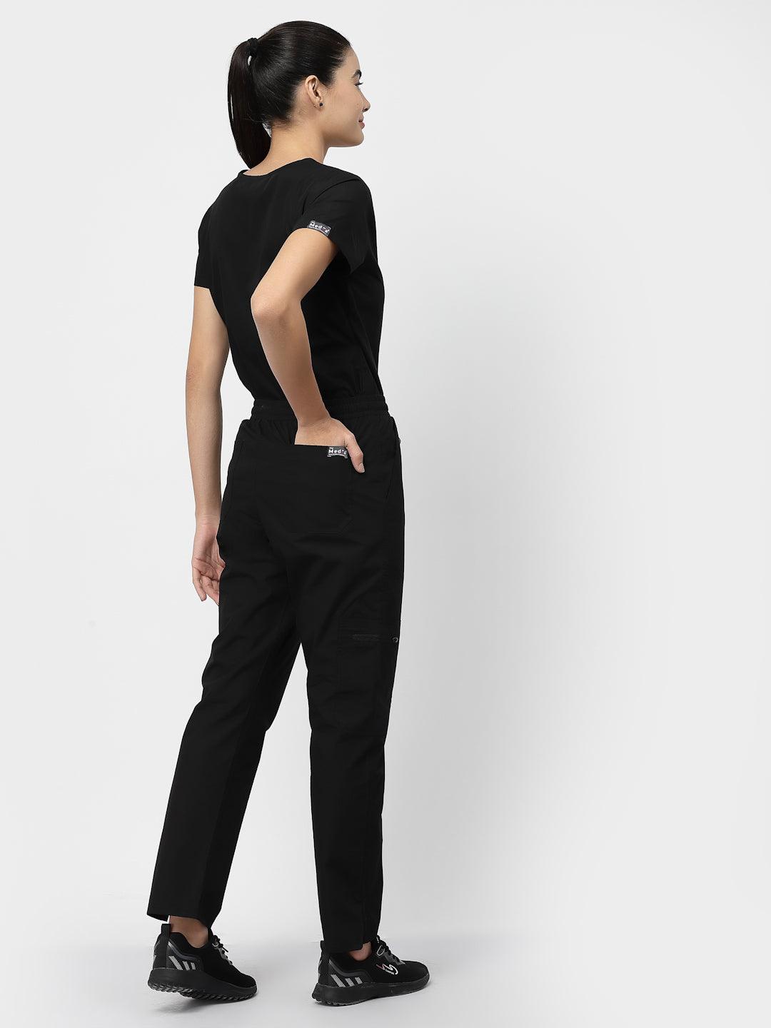 Classic Straight Pant Scrub - (Black) (Women's) - TheMedfa