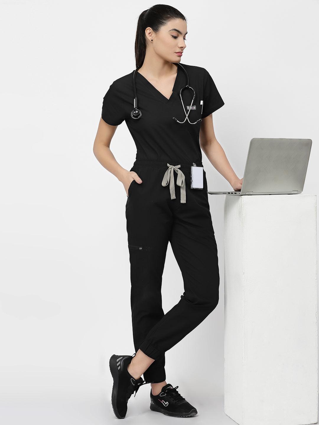 Classic Jogger Pant Scrub - (Black) (Women's) - TheMedfa