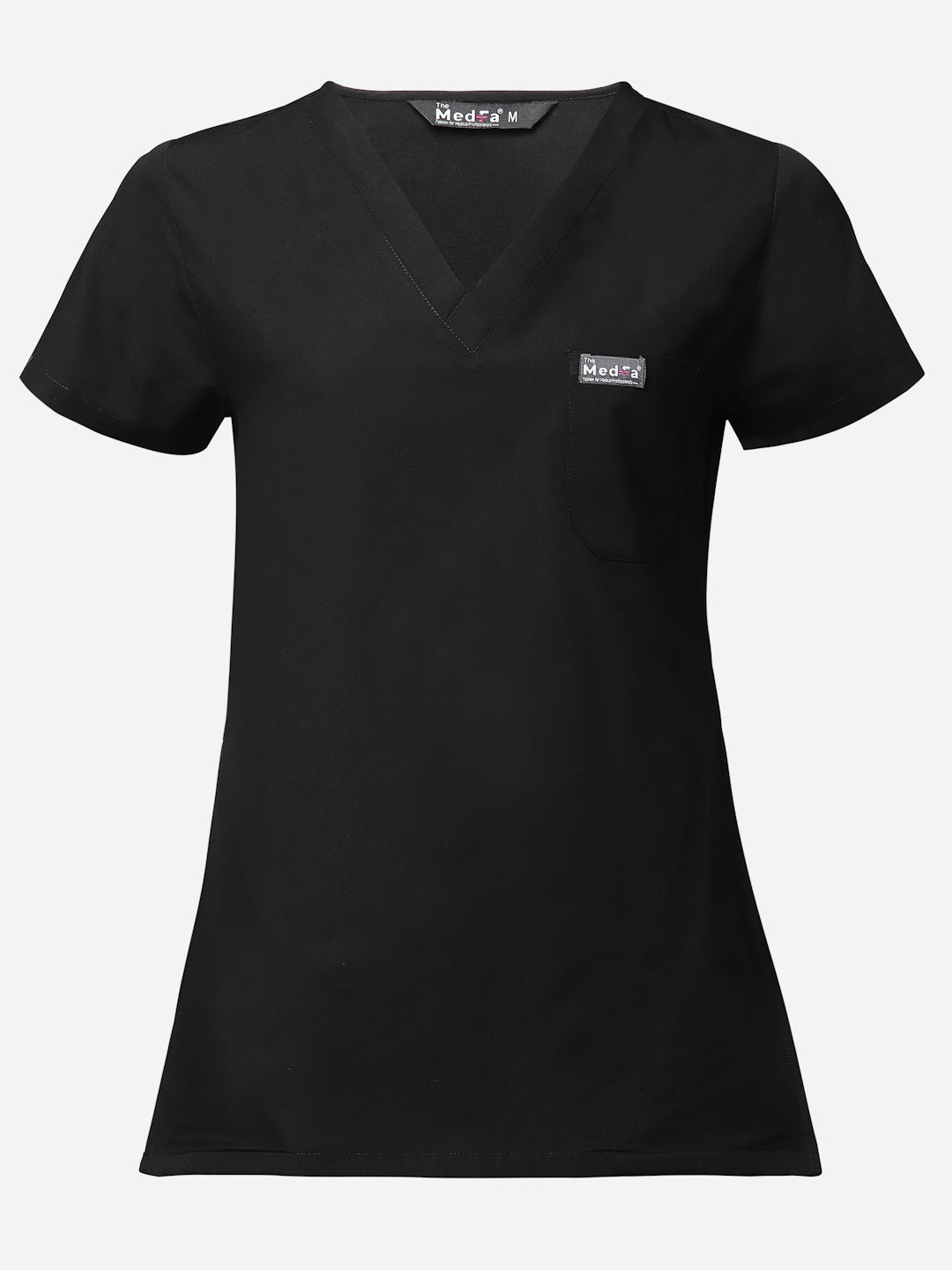 Classic Straight Pant Scrub Suit - (Black) (Women's)