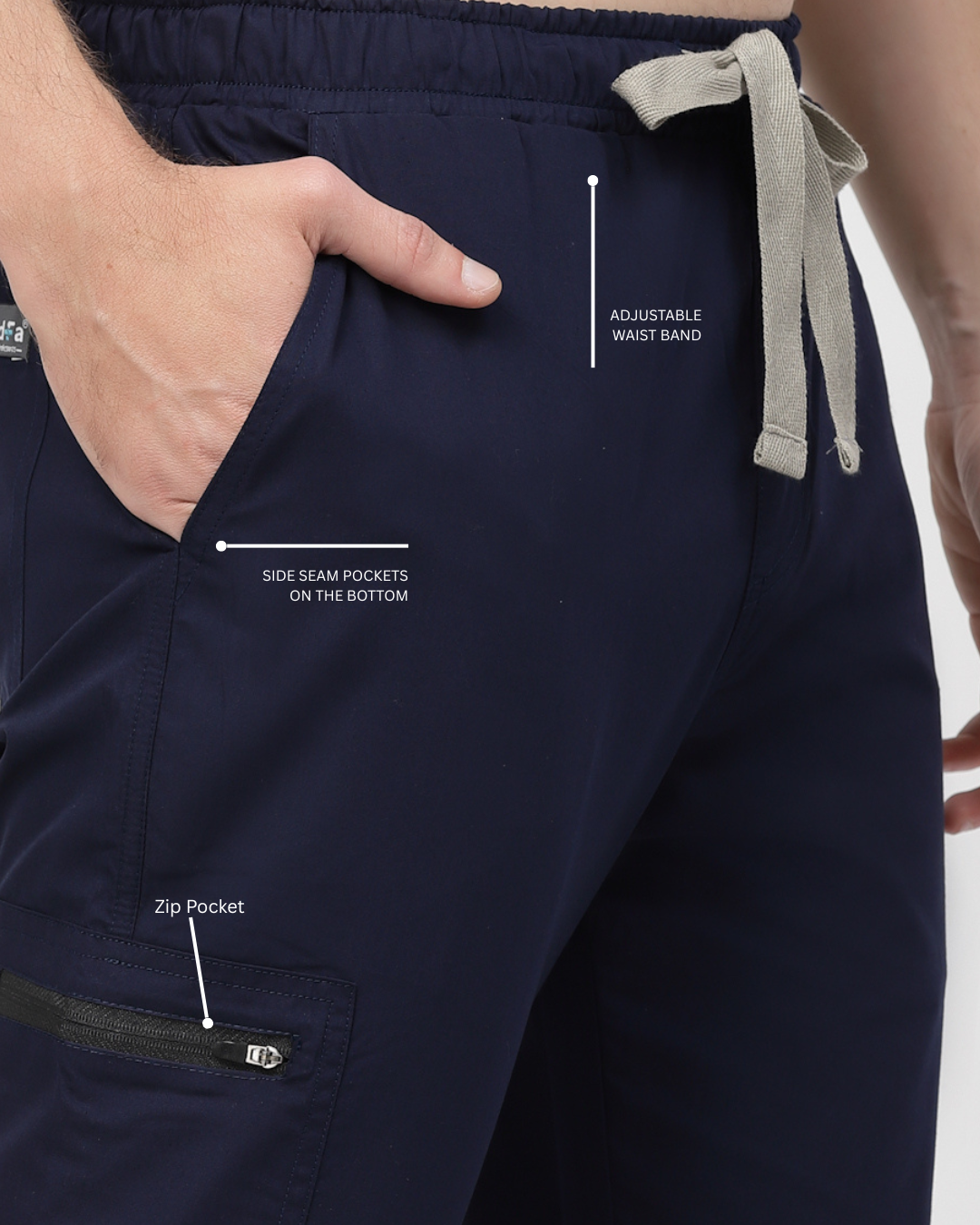 Classic Straight Pant Scrub Suit - (Navy Blue) (Men's)