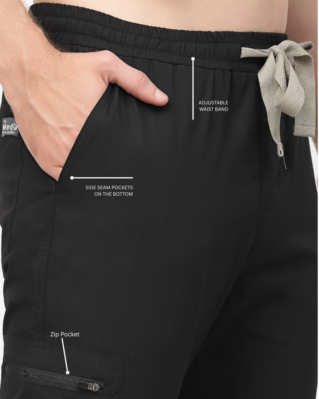 Classic Straight Pant Scrub Suit - (Black) (Men's)