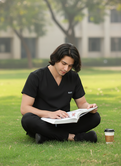 طقم بنطال رياضي كلاسيكي - (أسود) (رجالي)