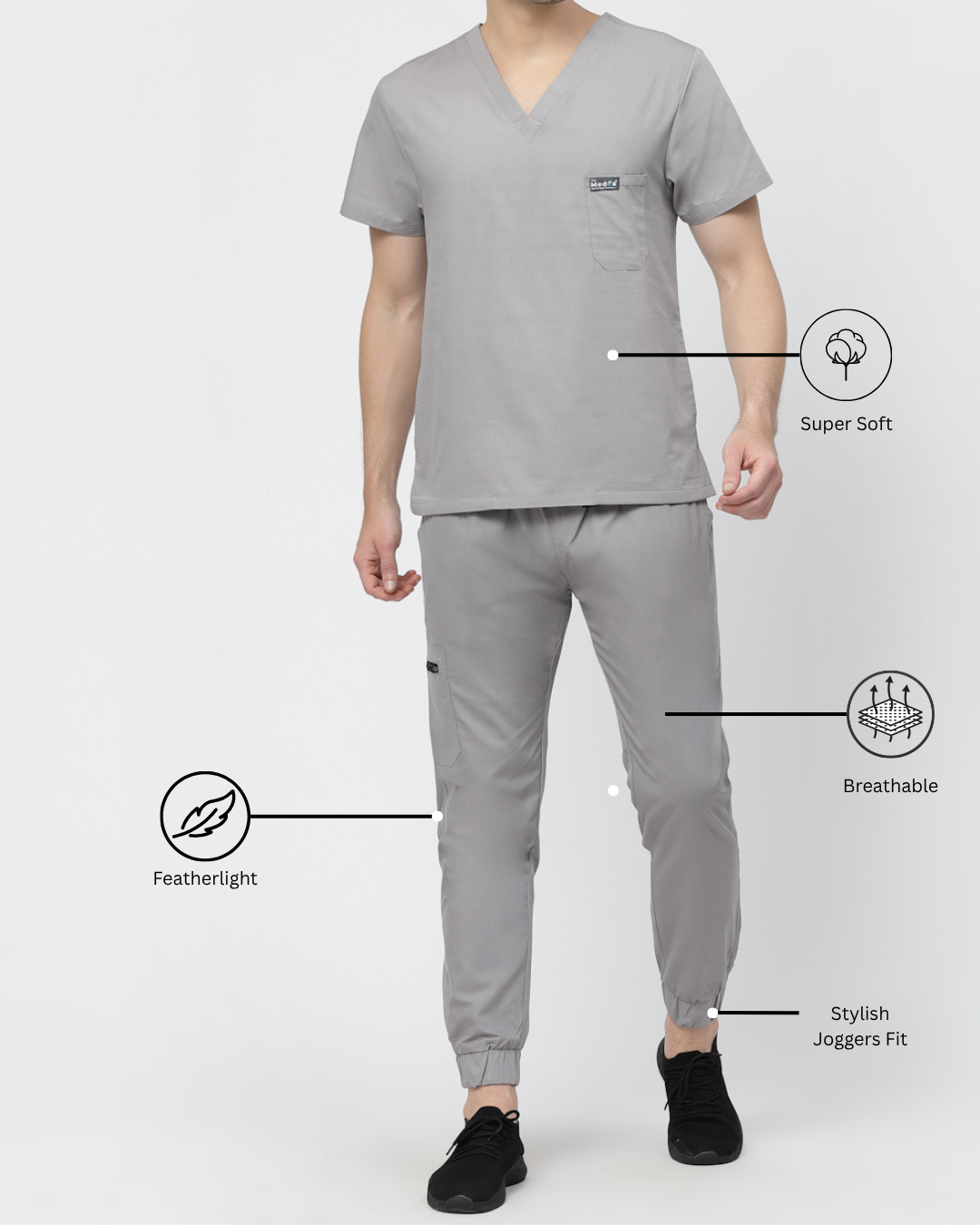 Classic Jogger Pant Scrub Suit - (Graphite) (Men's)
