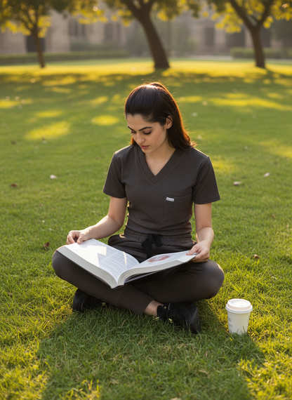 MedFa Dri-Fit Jogger Scrubs Suit-(Womens) (Mocha Brown)