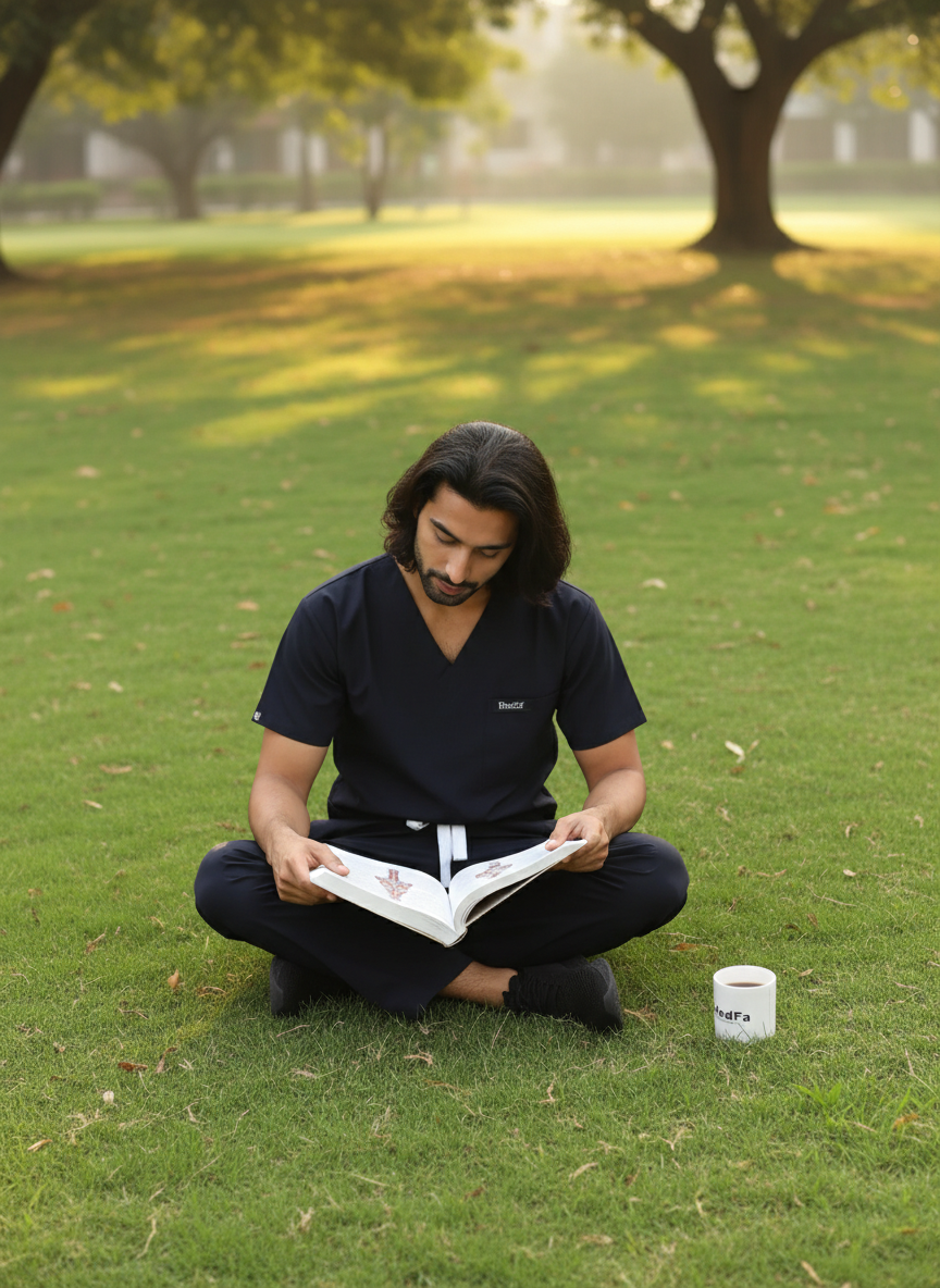 بدلة طبية أساسية - (كحلي) (رجالي)