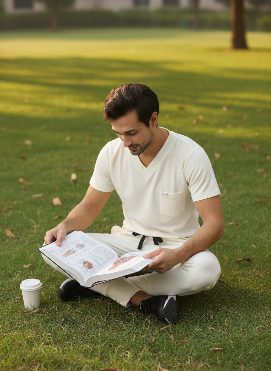 MedFa Dri-Fit Jogger Scrubs Suit-(Mens) (Stone)