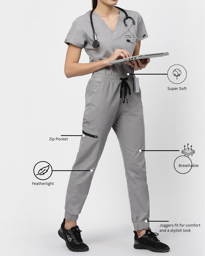 Classic Jogger Pant Scrub Suit - (Graphite) (Women's)