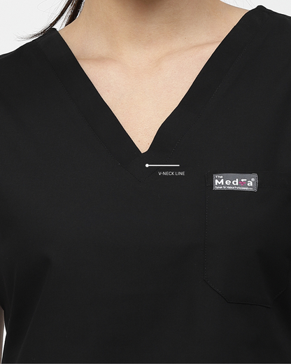 Classic Jogger Pant Scrub Suit - (Black) (Women's)