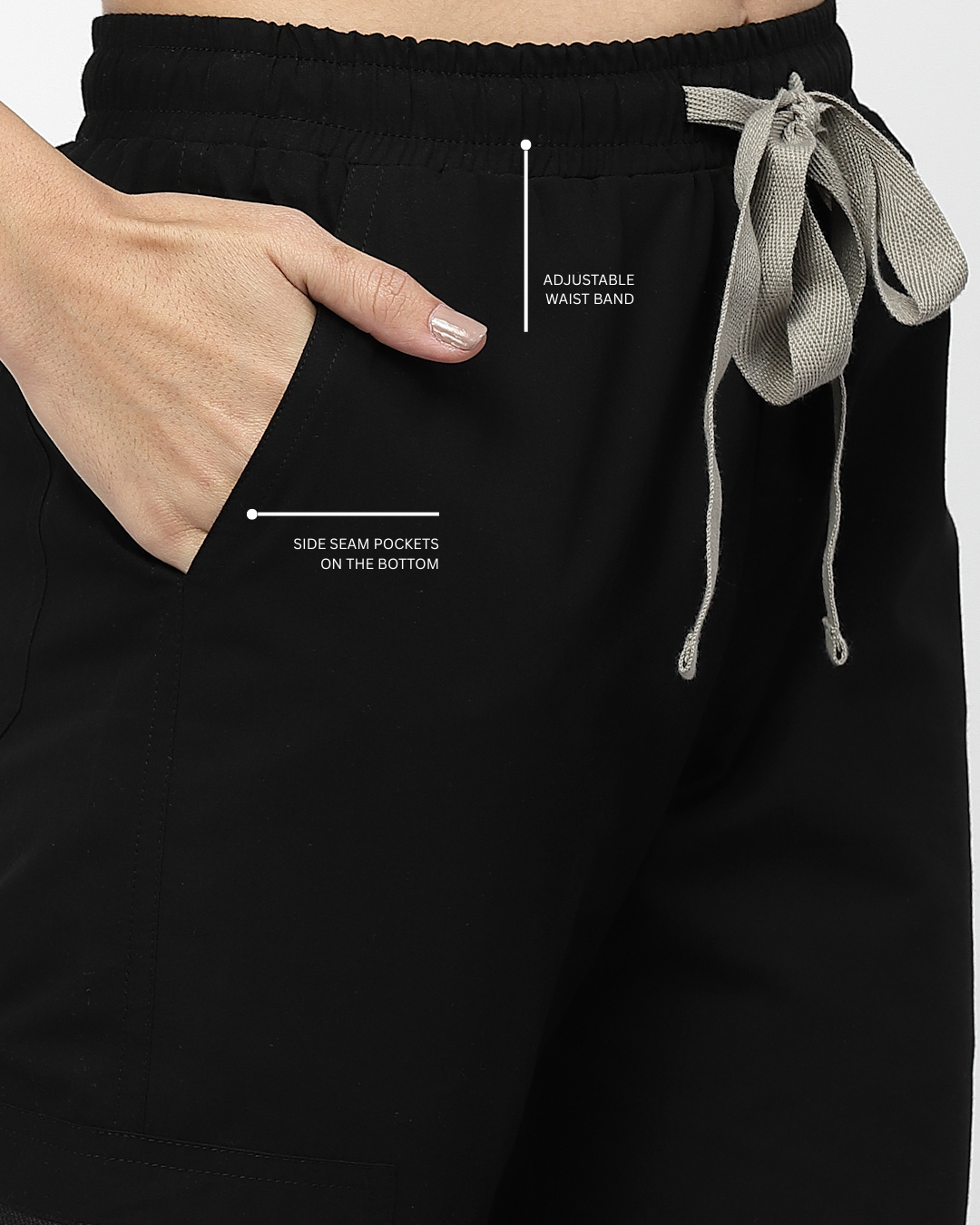 Classic Straight Pant Scrub Suit - (Black) (Women's)