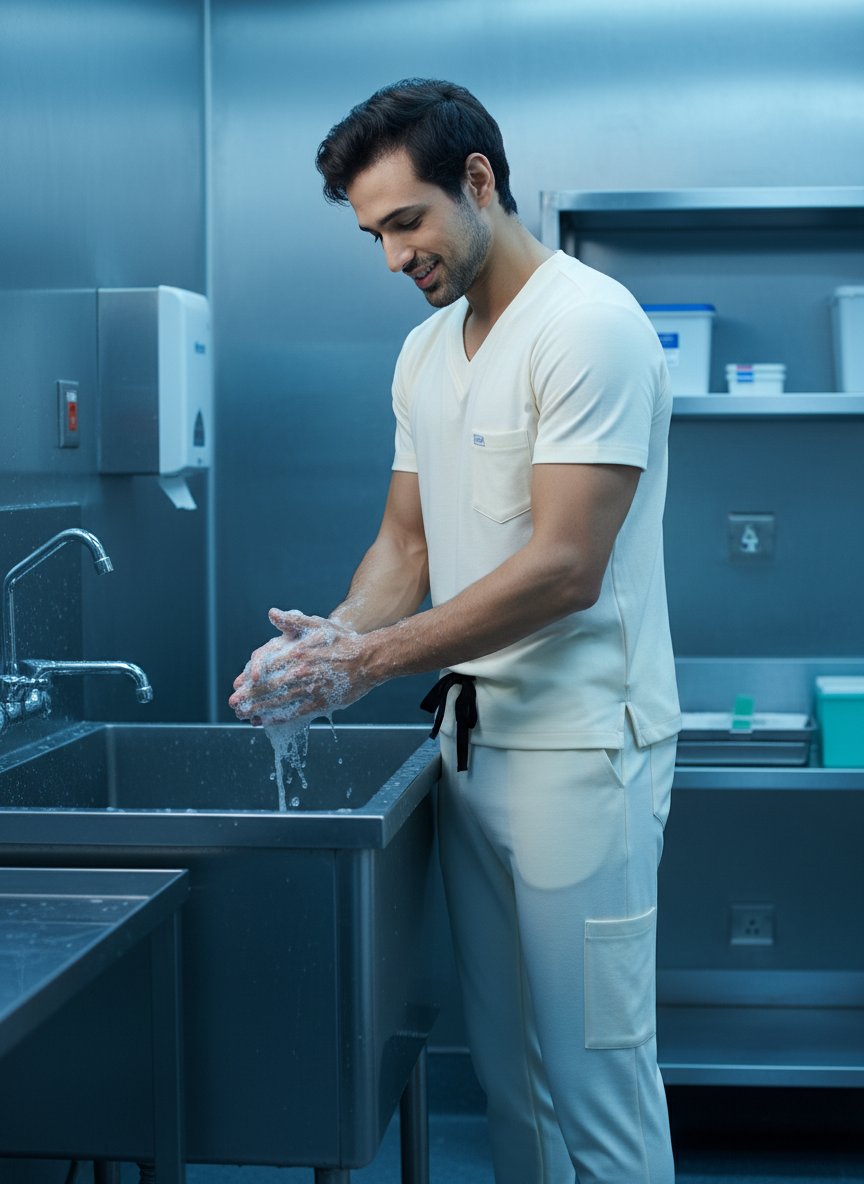 MedFa Dri-Fit Jogger Scrubs Suit-(Mens) (Stone)