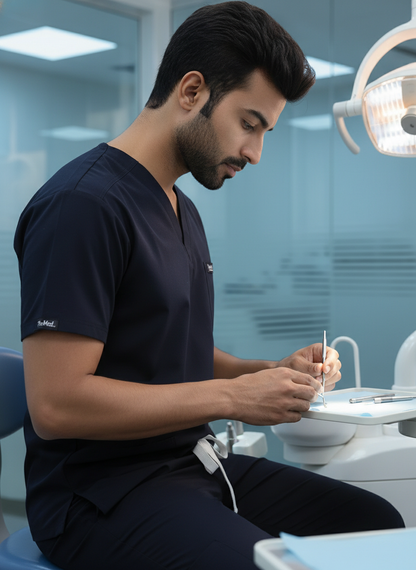 بدلة طبية أساسية - (كحلي) (رجالي)