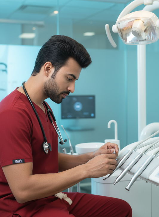 Essentail Scrub Suit - (Burgundy) (Men's)