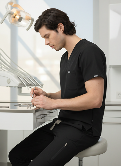 طقم بنطال رياضي كلاسيكي - (أسود) (رجالي)