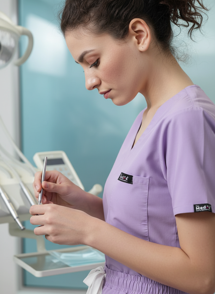 بدلة طبية أساسية - (أرجواني فاتح) (نسائية)