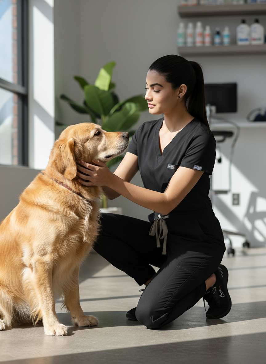 طقم ملابس طبية كلاسيكي مكون من بنطال رياضي - (أسود) (نسائي)