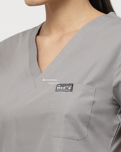 Classic Straight Pant Scrub Suit - (Graphite) (Women's)