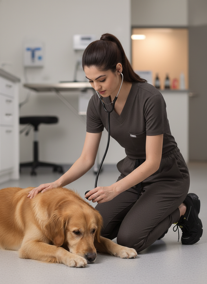 MedFa Dri-Fit Jogger Scrubs Suit-(Womens) (Mocha Brown)