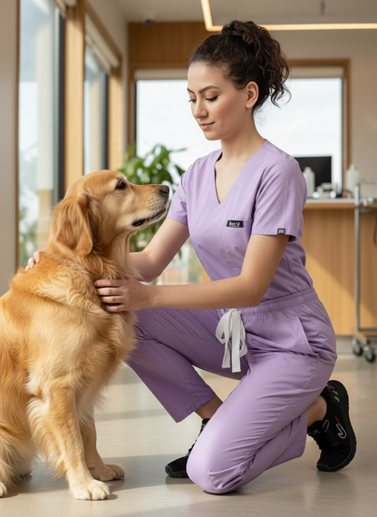 بدلة طبية أساسية - (أرجواني فاتح) (نسائية)