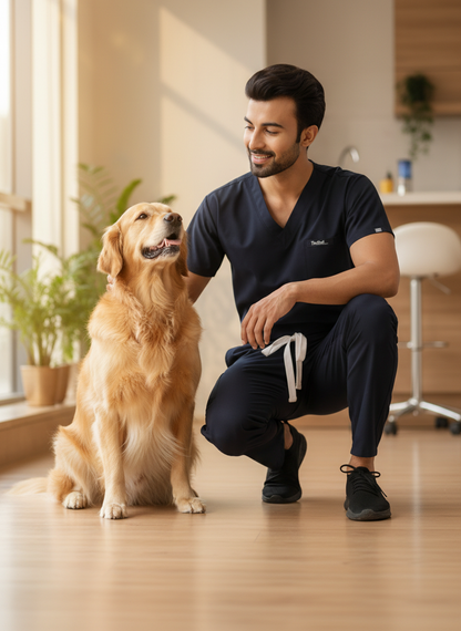 بدلة طبية أساسية - (كحلي) (رجالي)