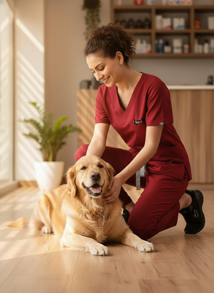 بدلة طبية أساسية - (لون عنابي) (نسائية)